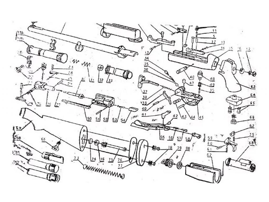 Схема разборки и сборки ружья мц 21 12