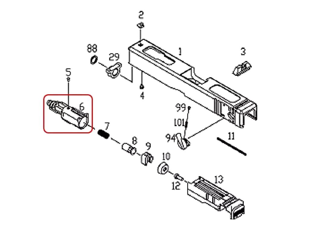 18 parts. Винт Целика Glock KJW Размеры.