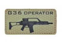 Шеврон PVCZNAK PC0009OD ПВХ (PVC) с велкро G36 OPERATOR 80 х 40 мм (черный на оливковом)