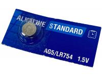 Батарейка Robiton SR754SW Alkaline Standard AG5 - LR754 (LR754W, LR48, 393, 393A, CX193, SR754) 1,5 В вид сверху