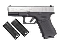 Пистолет WE-G003B-SV Glock-19 Gen.4 (металлический слайд, сменные накладки) Silver