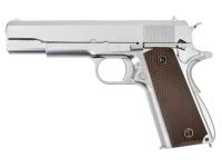 Пистолет WE-E006A Colt M1911А1 (металл, хром, коричневые накладки) Silver