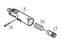 Цилиндр ноззл в сборе для KJW KP-05 (Colt M1911 Hi-Capa) Parts 15, 16, 17, 18 на схеме