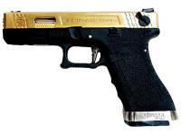 Пистолет WE-G002WET-TG Glock 18 G-Force Titanium Version (автоматический, металлический слайд)