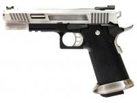 Пистолет WE WE-H001WET-SV Colt M1911 HI-Capa 5.1 WET T-Rex Long (металл, перфорированный кожух, Black-Silver)