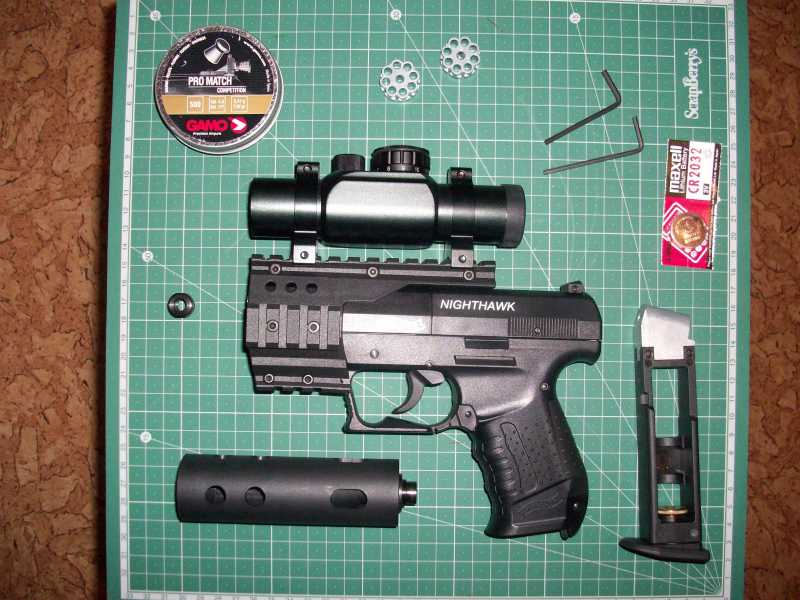 3)Обзор пневматическго пистолета Umarex Walther NightHawk 